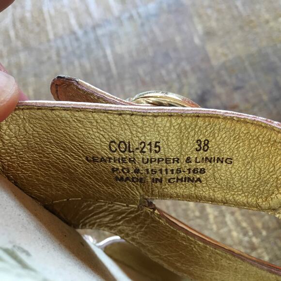 Alegria Colette Strap Sandal Womens 38 7.5-8 Rose Gold Leather Metallic Classic - Picture 9 of 10